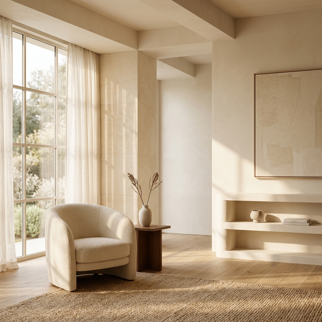 Bright minimalist living room